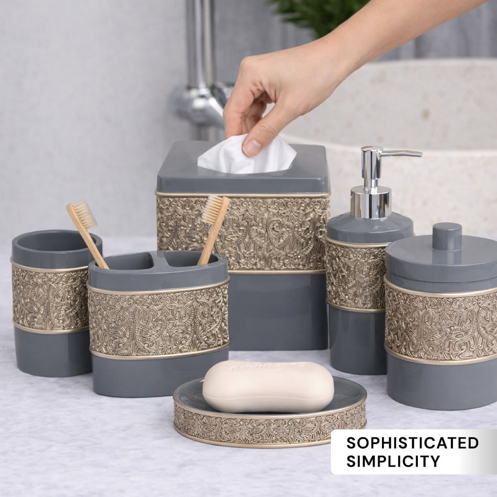 The Fionola Collection – Elegant Modern Bathroom Décor Accessories Set of 6