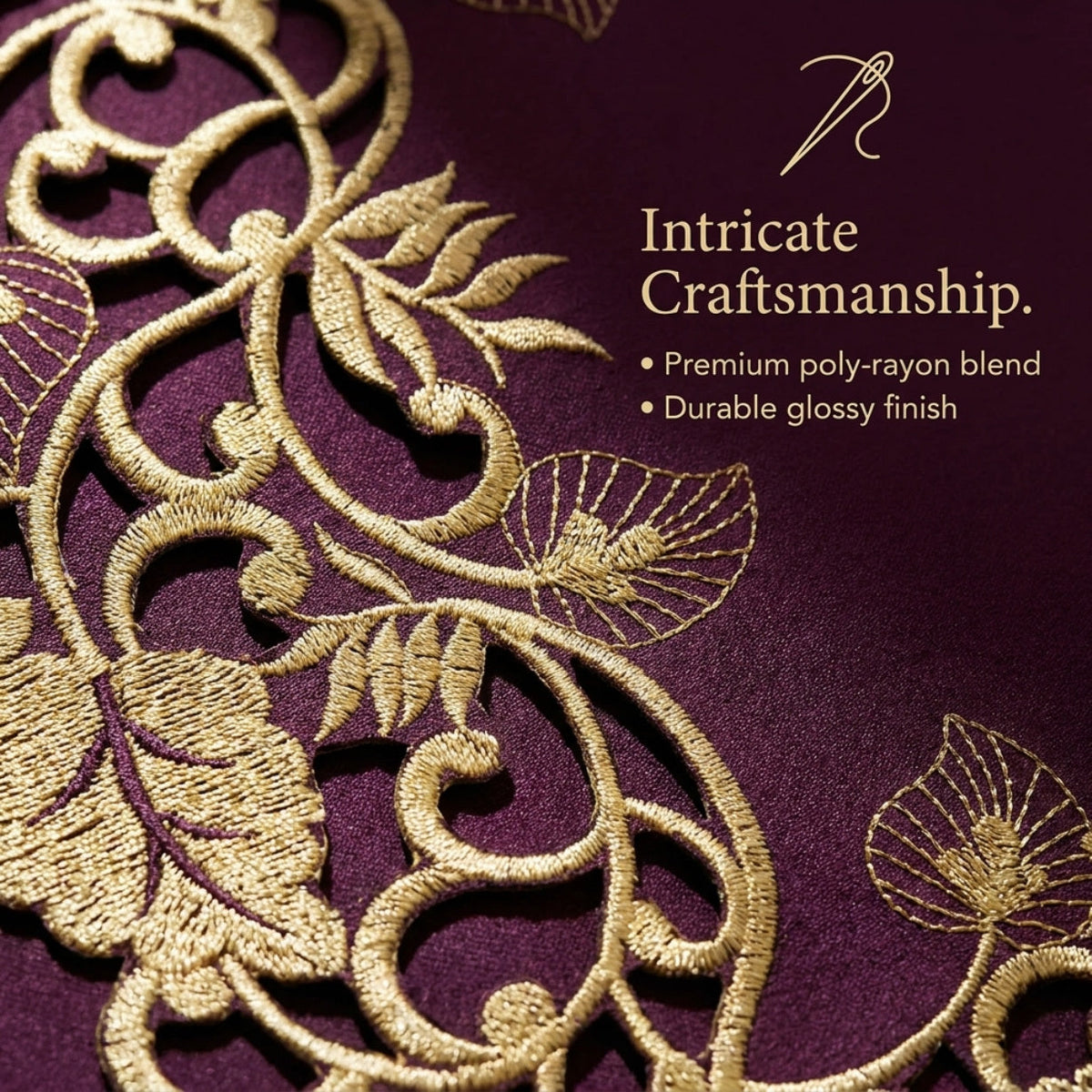 Purple Gold Placemats – Velvet Plum, 12x18 Inch