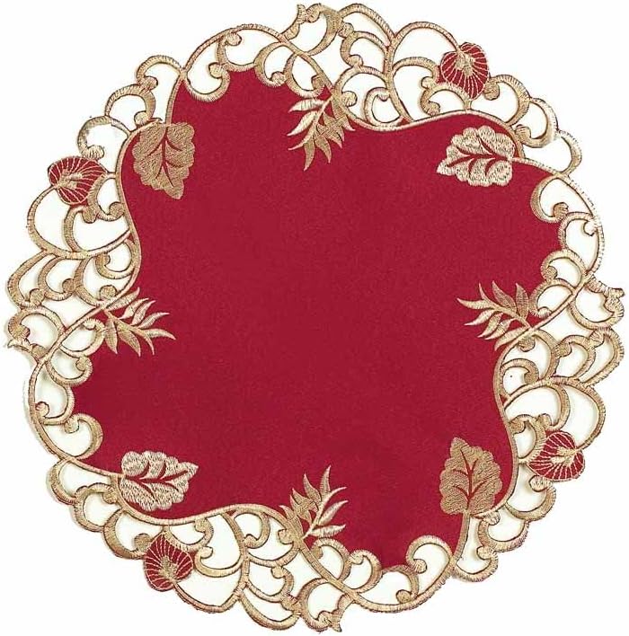 Burgundy Gold Doilies – Royal Garnet, 15 Inch