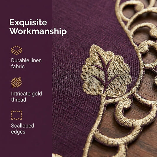 Purple Gold Doilies – Velvet Plum, 15 Inch