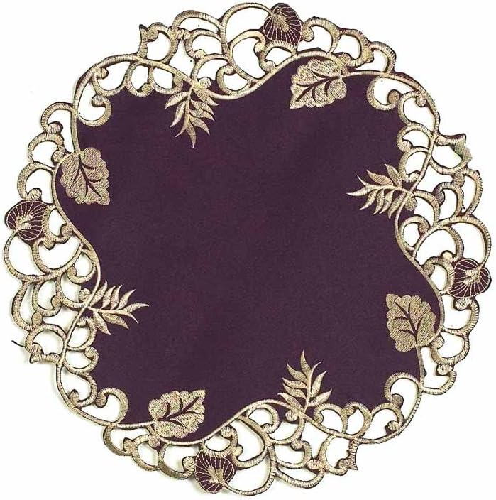 Purple Gold Doilies – Velvet Plum, 15 Inch
