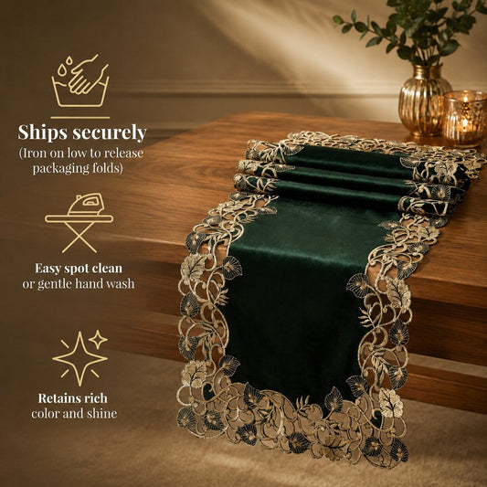 Black Gold Table Runner – Midnight Gold, 14x108 Inch