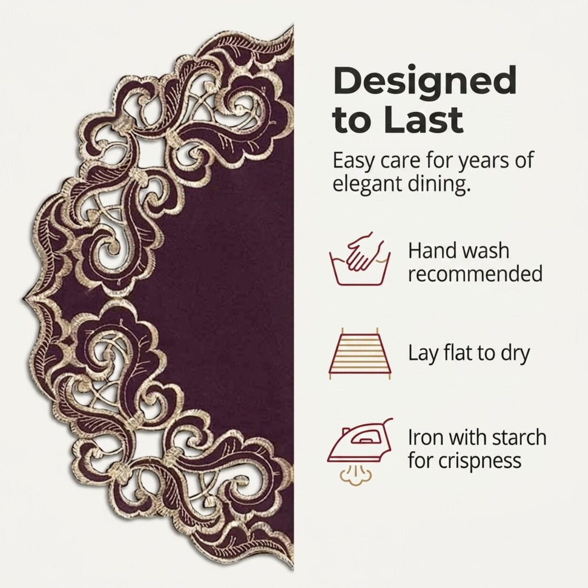 Purple Gold Doilies – Amethyst Haze, 15 Inch