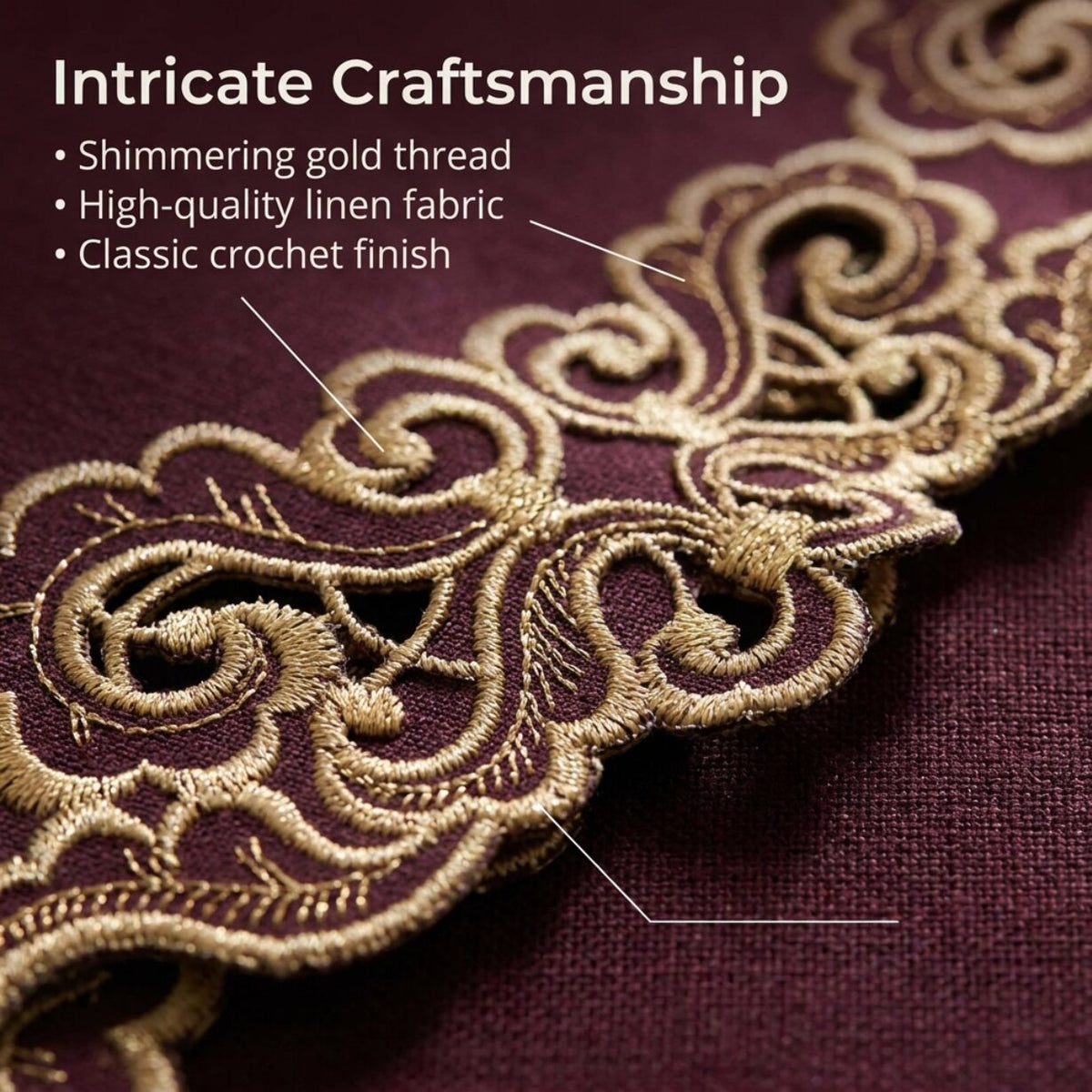 Purple Gold Doilies – Amethyst Haze, 15 Inch