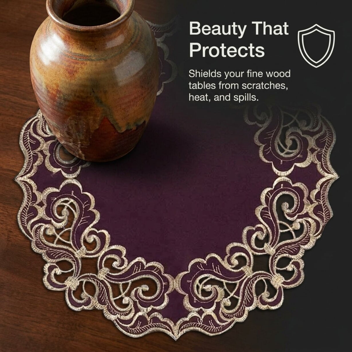 Purple Gold Doilies – Amethyst Haze, 15 Inch