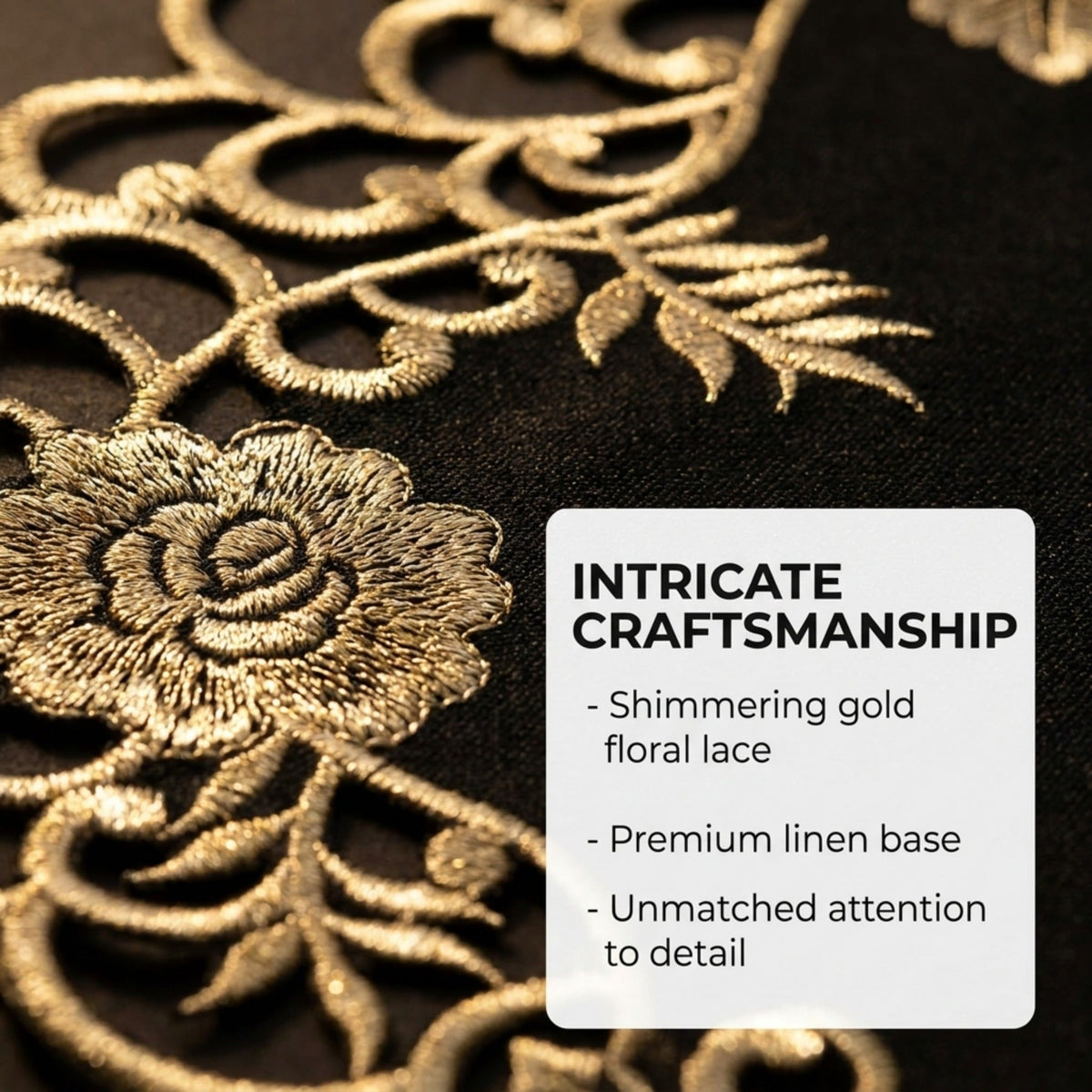 Black Gold Doilies – Midnight Gold, 15 Inch