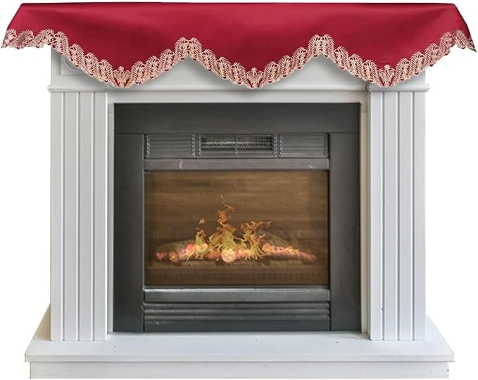 Burgundy Gold Mantel Scarf – Wine Grace, 18x90 Inch