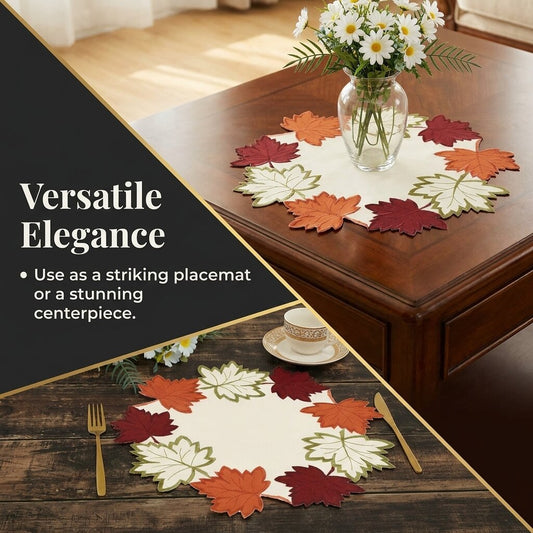 Cream White Doilies – Round Linen Placemats | Embroidered Dining Table Decor 15 Inch