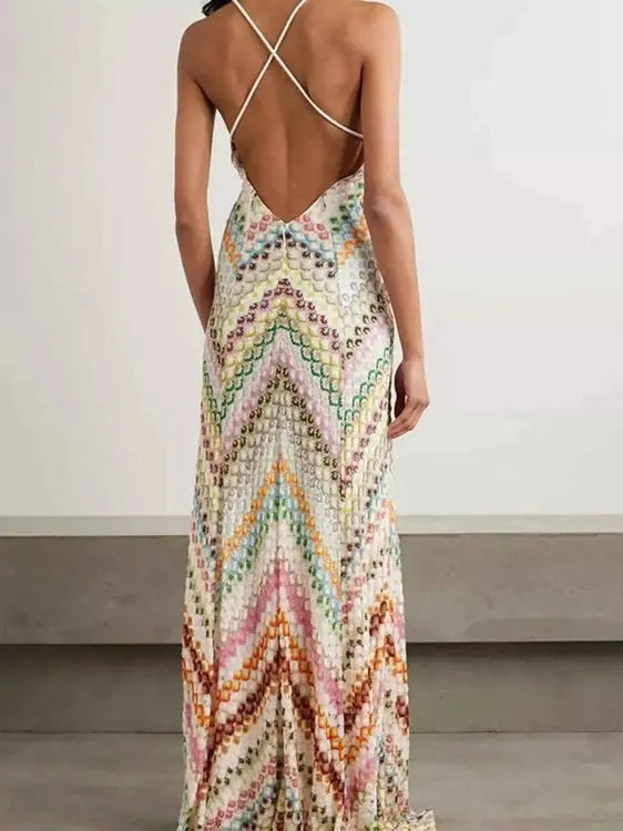 Backless Spaghetti Strap Maxi Dress