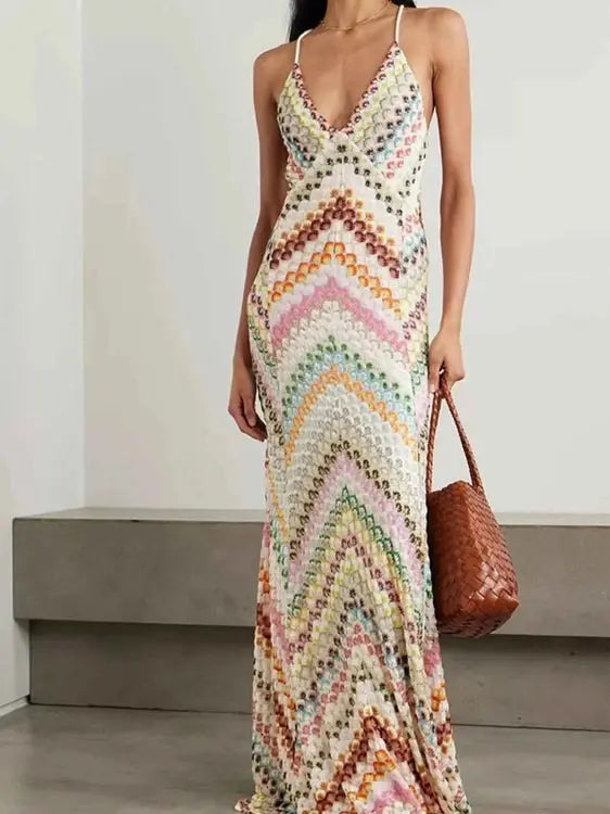 Backless Spaghetti Strap Maxi Dress