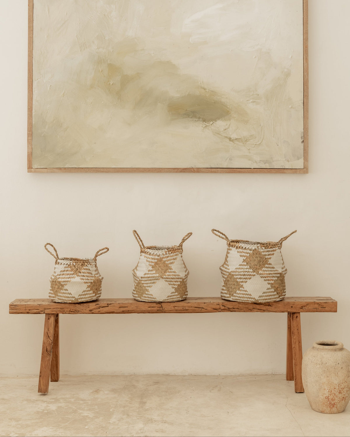 Plaid Woven Storage Basket