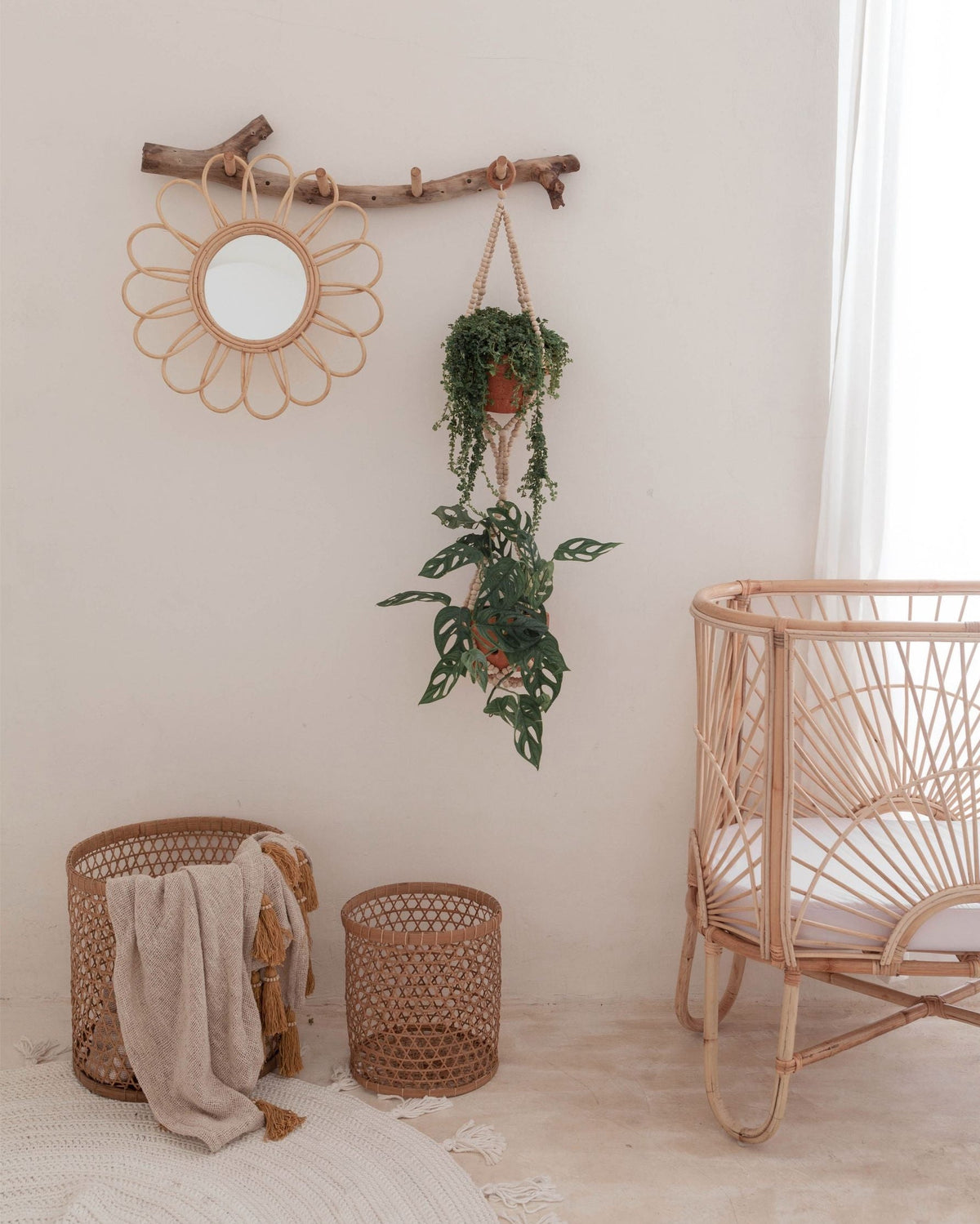 Wood Beaded Plant Hangers