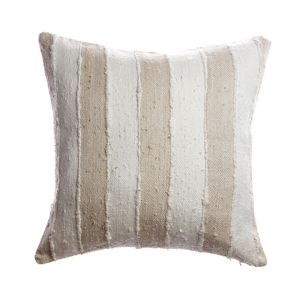 Beige and Ivory Striped Pillow
