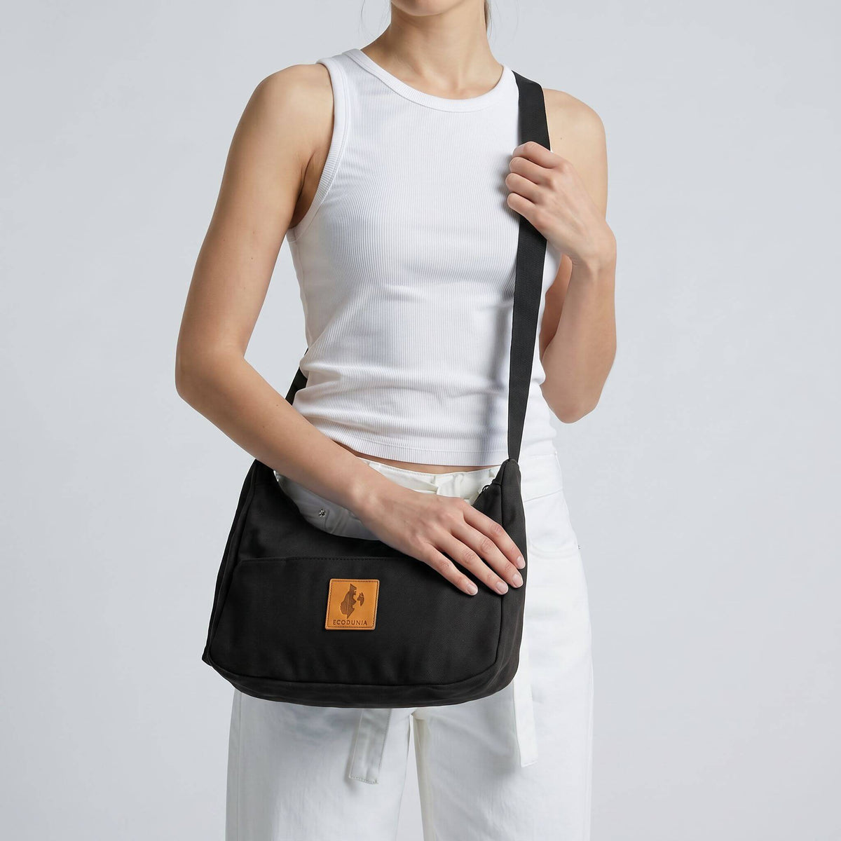 Crescent Canvas Crossbody Shoulder Bag for Women