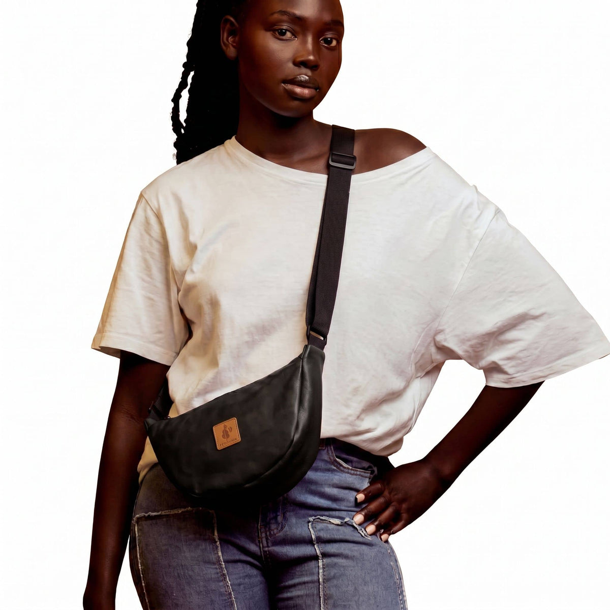 Round Mini Vegan Leather Crossbody Shoulder Bag