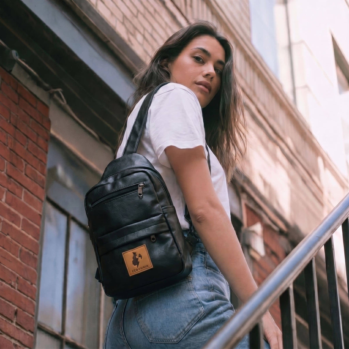 Large Vegan Leather Crossbody Sling Bag | Umoja