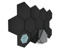 Hexagon Polyester Acoustic Panels - 12 Pack | Eco-Friendly Sound Absorption | Easy Peel & Stick Installation