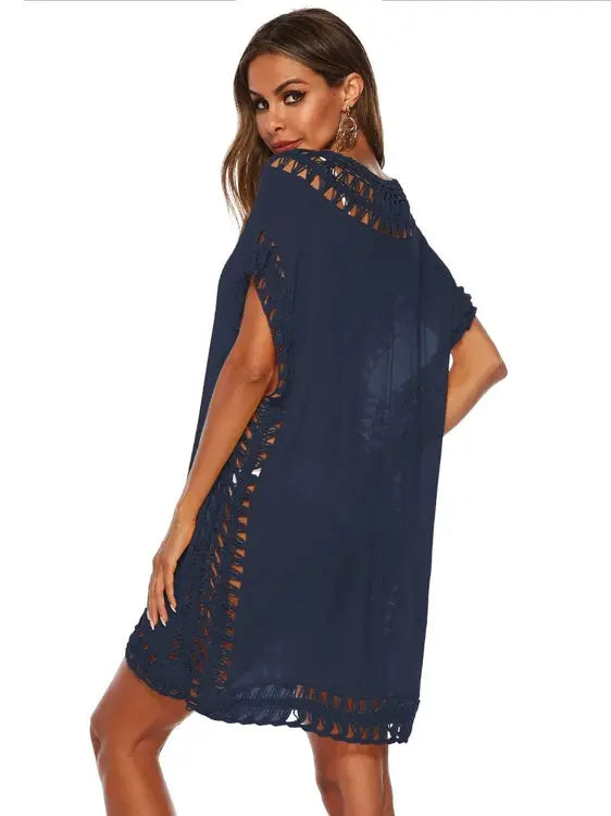 Bohemian Crochet Trim Beach Cover Up Dress - Embrace Boho Chic Style