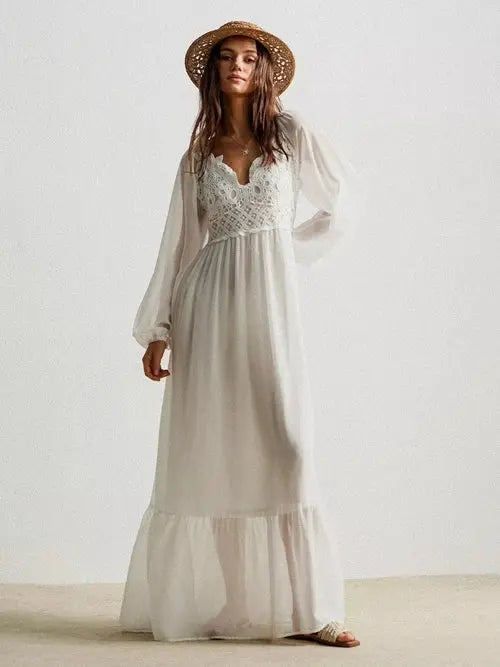 Women's Crochet Lace Maxi Dress | Boho, Elegant | Effortless Summer Style