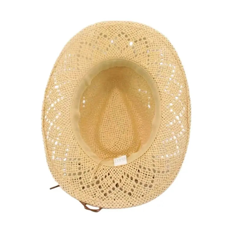 Women's Boho Woven Cowboy Hat | Earth-Toned Western Style