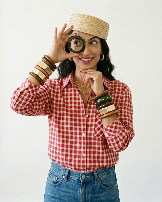 Adventurous Plaid Loose Blouse