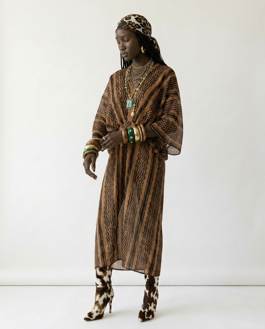 Wanderlust Printed Vacation Kaftan