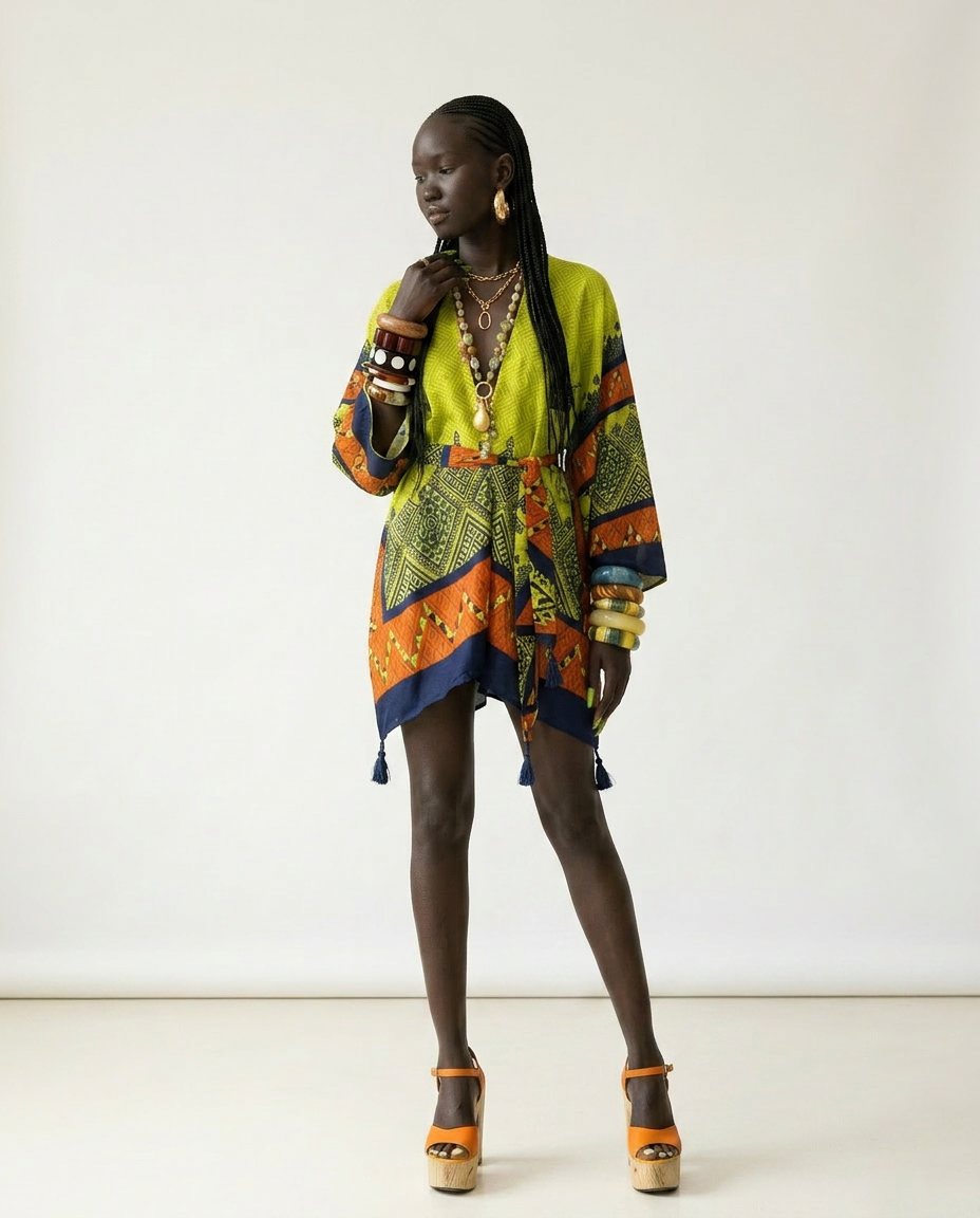 Wanderlust Printed Tassel Kimono