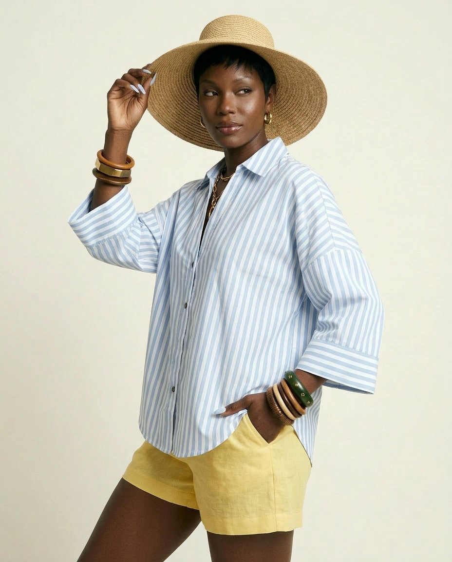 Adventurous Striped Loose Blouse
