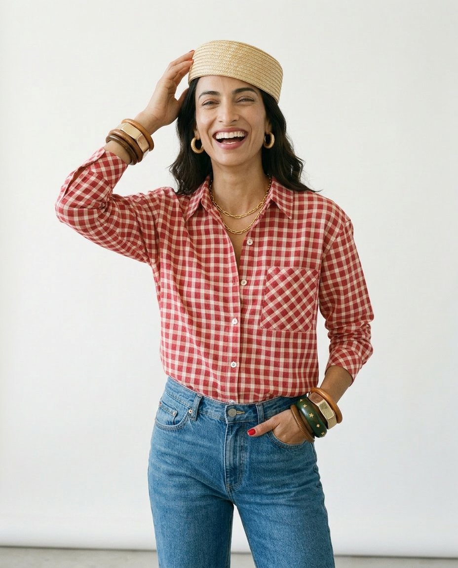Adventurous Plaid Loose Blouse