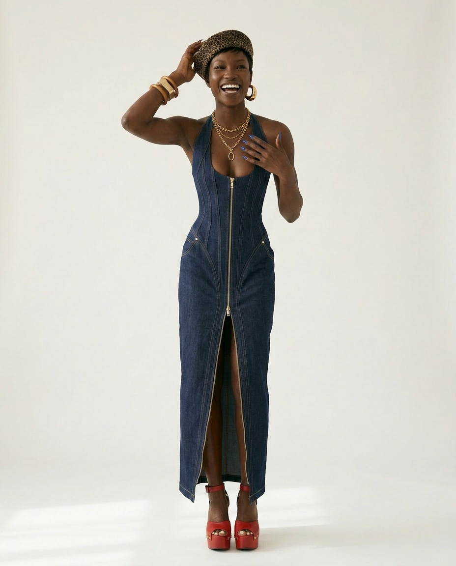 Fierce Backless Halter Maxi Dress