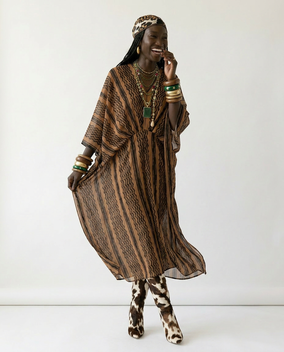Wanderlust Printed Vacation Kaftan