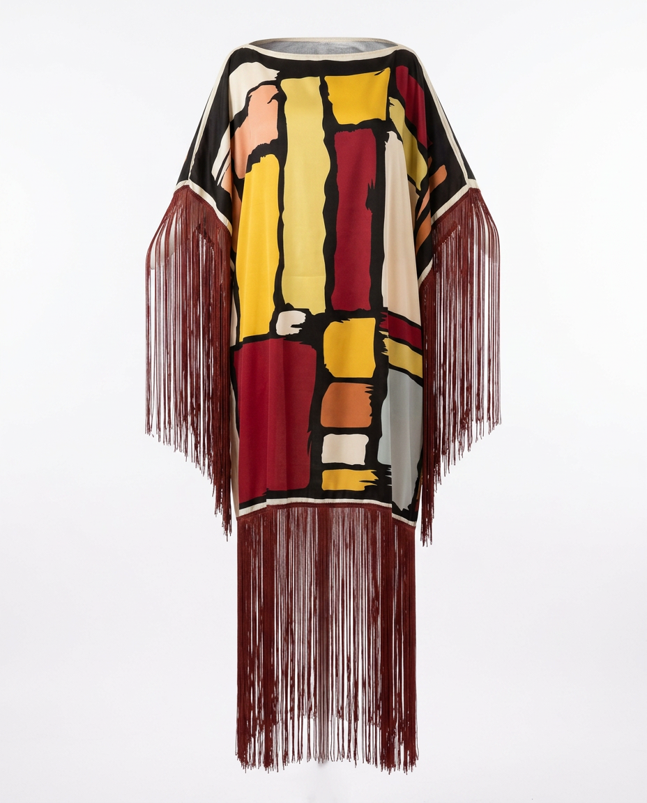 Boundless Tassel Print Maxi Kaftan