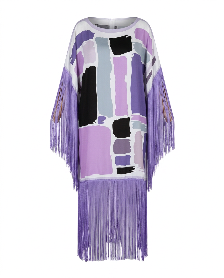 Boundless Tassel Print Maxi Kaftan