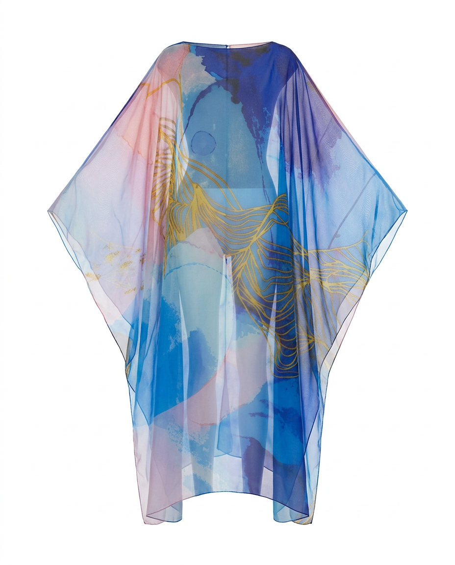 Boundless Tulle Printed Kaftan