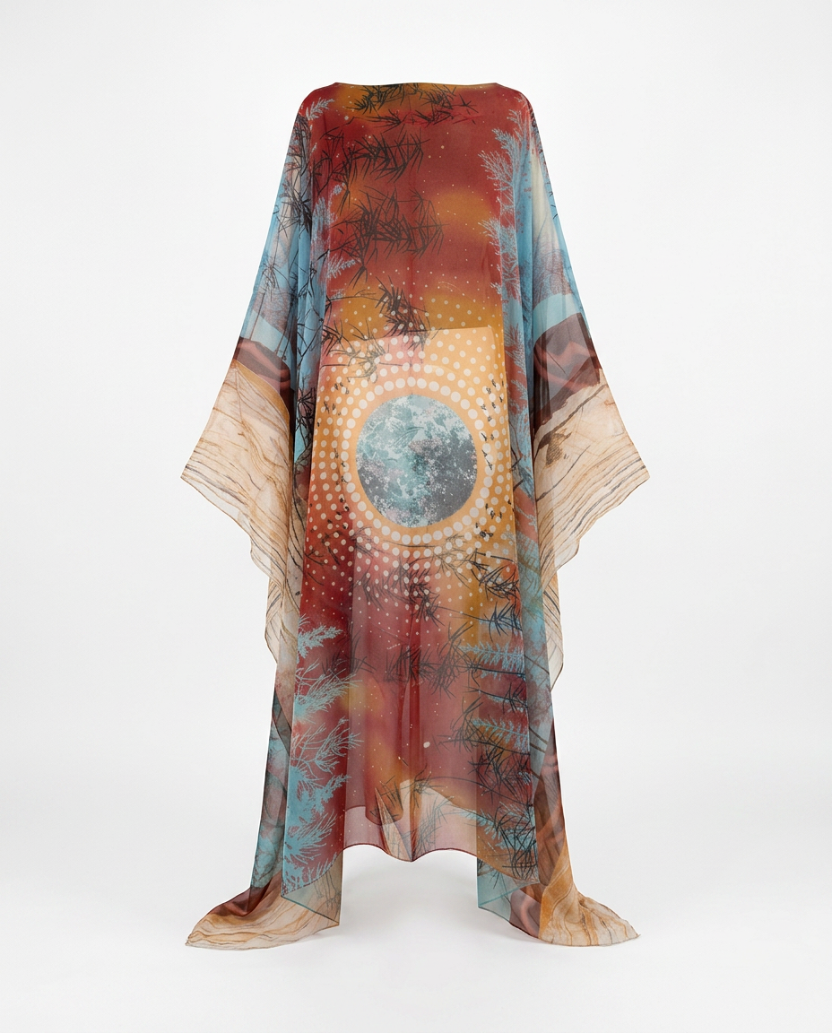 Boundless Tulle Printed Kaftan