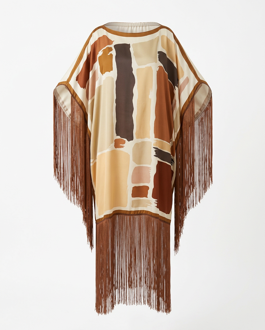 Boundless Tassel Print Maxi Kaftan