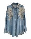 Undaunted Rhinestone Embroidered Blouse