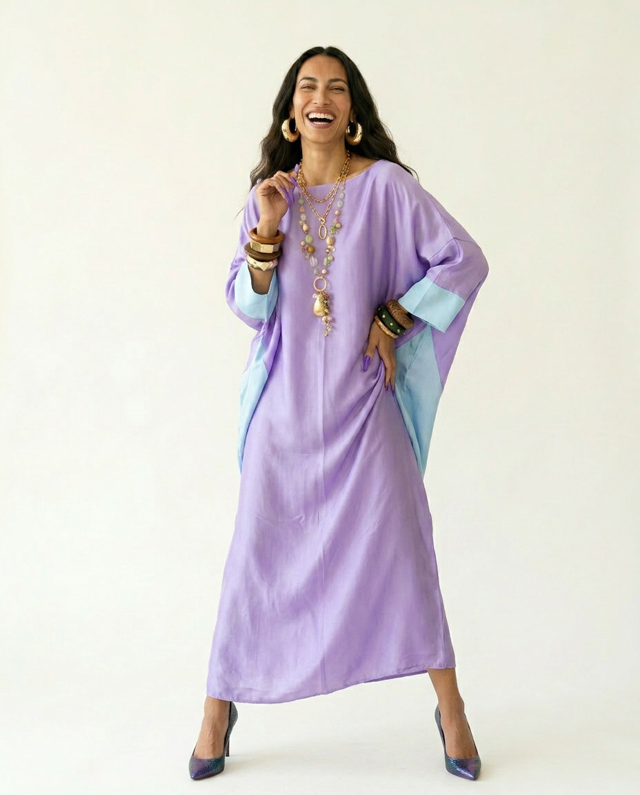 Liberated Loose Color Block Kaftan