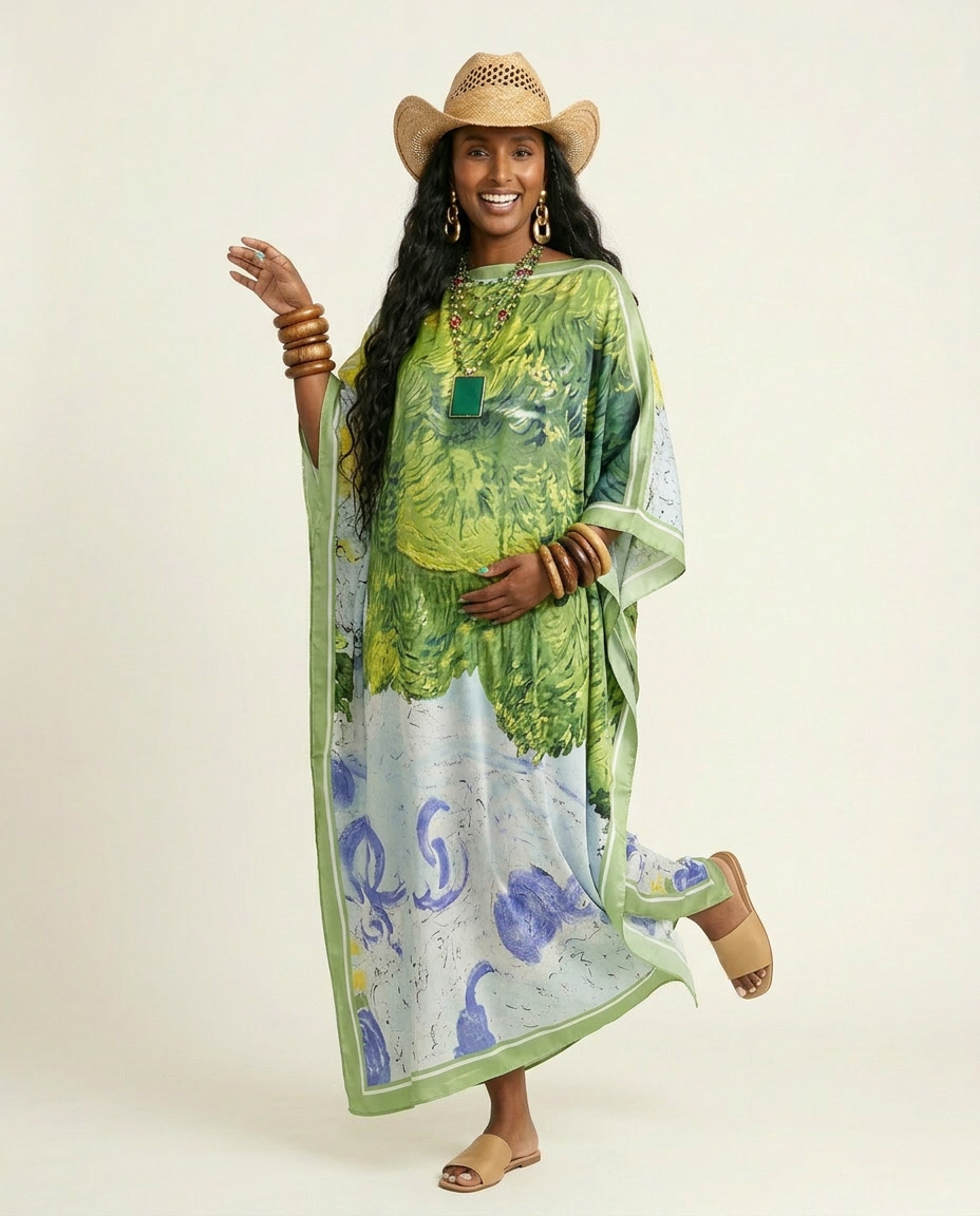 Wanderlust Printed Oversized Kaftan