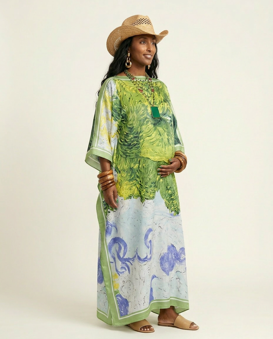Wanderlust Printed Oversized Kaftan