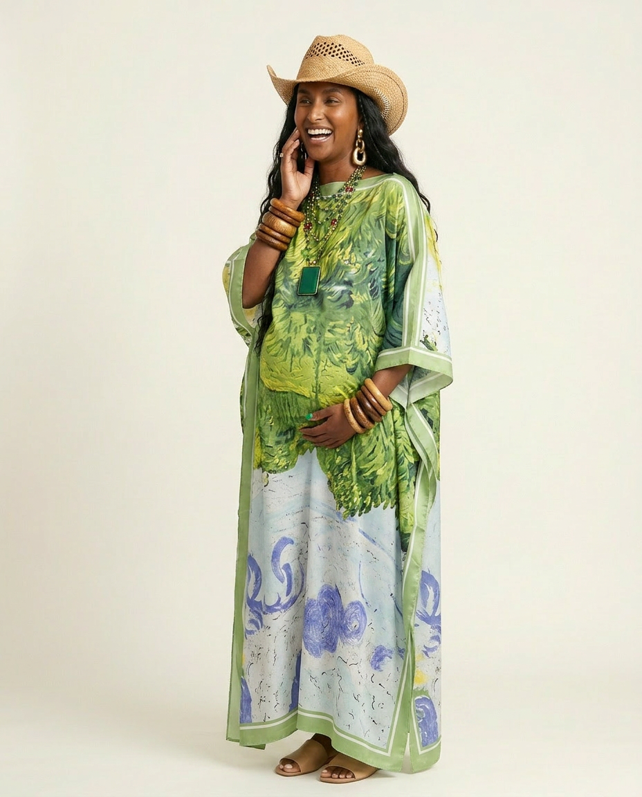 Wanderlust Printed Oversized Kaftan
