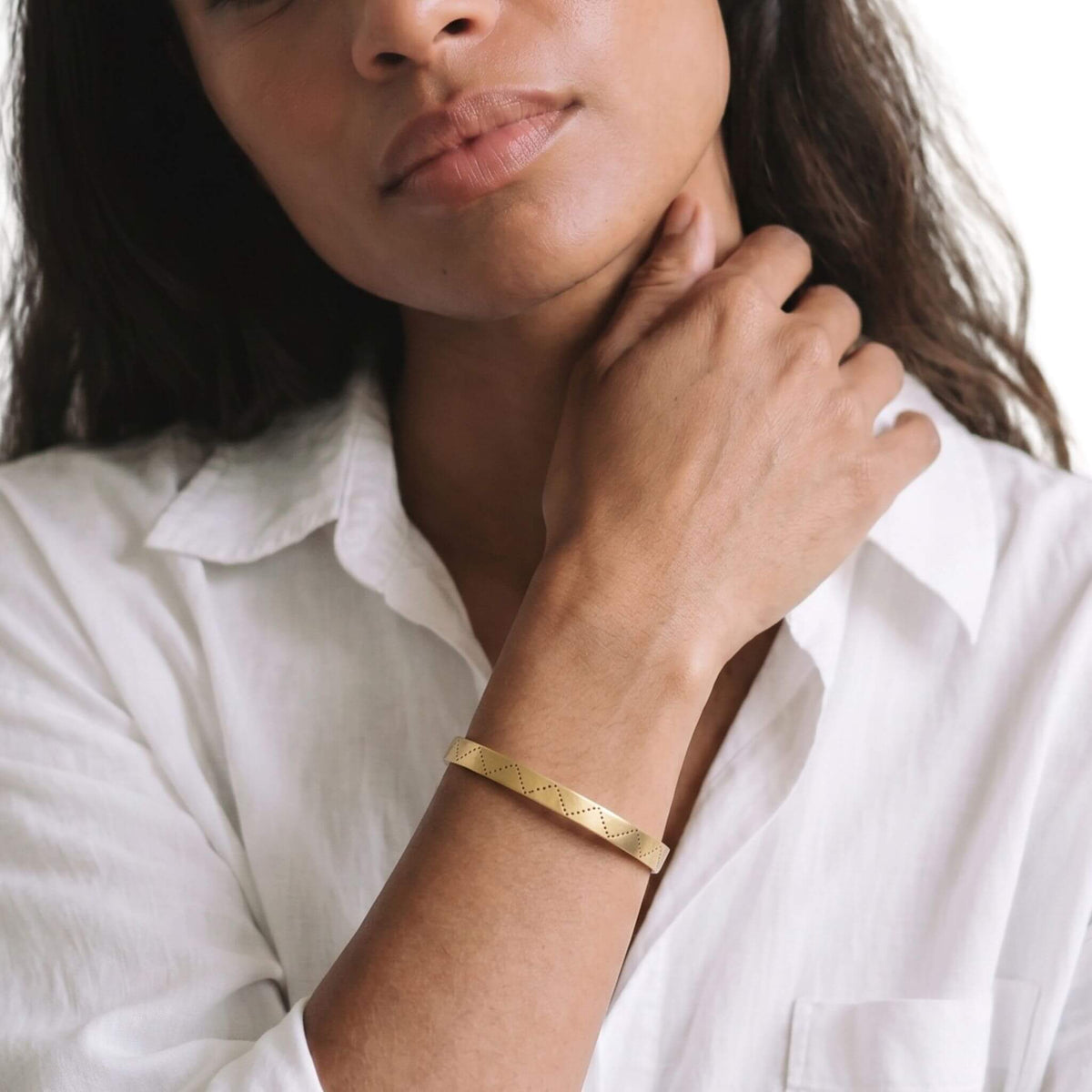 Brass Engraved Bracelet | Rubi Cuff
