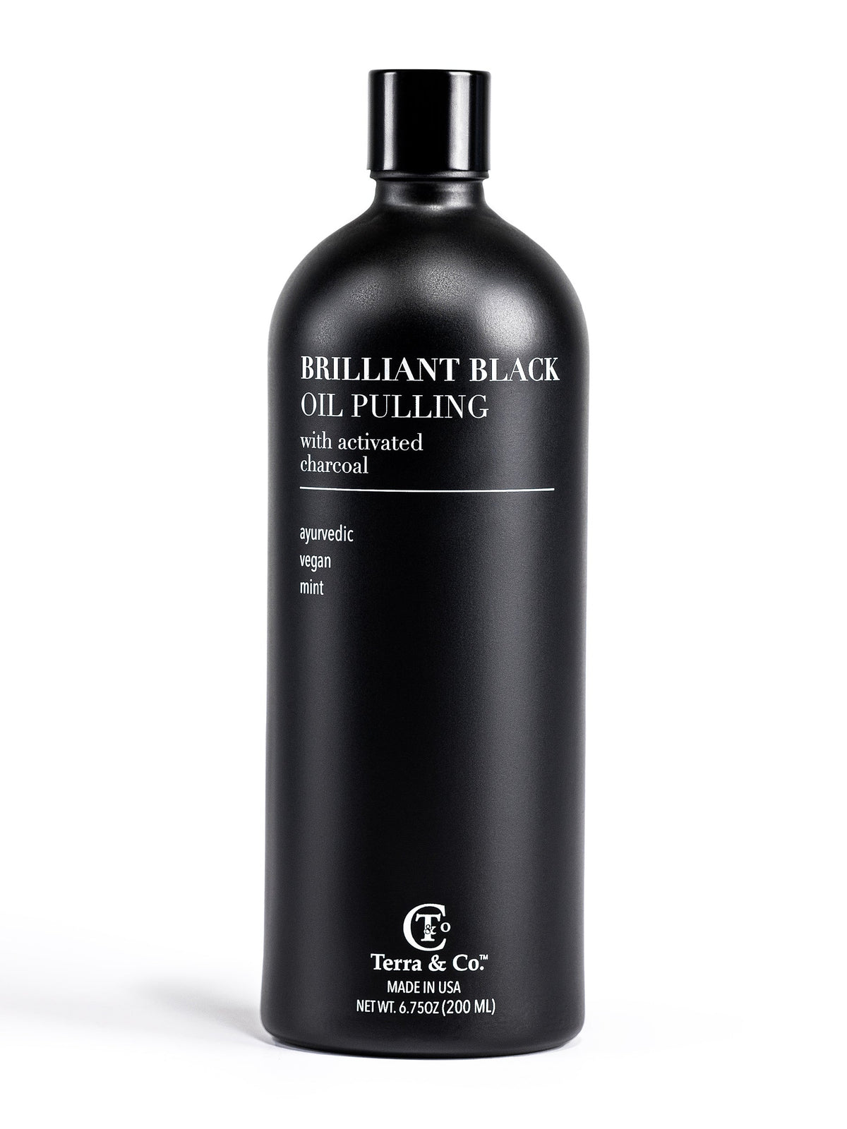Brilliant Black® Oil Pulling – Charcoal Ayurvedic Rinse for Teeth Whitening & Fresh Breath, 6.75 oz