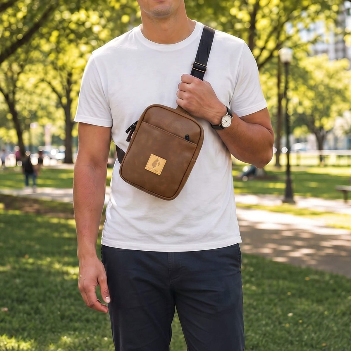 Convertible Vegan Leather Crossbody Sling Bag 2L | Rozi