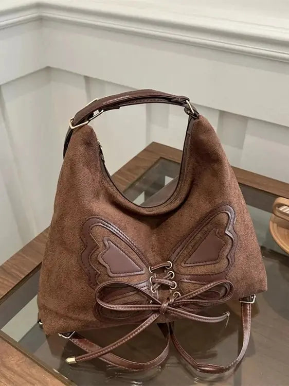 Women's Butterfly Shoulder Bag | Lace-Up Design, Boho Style