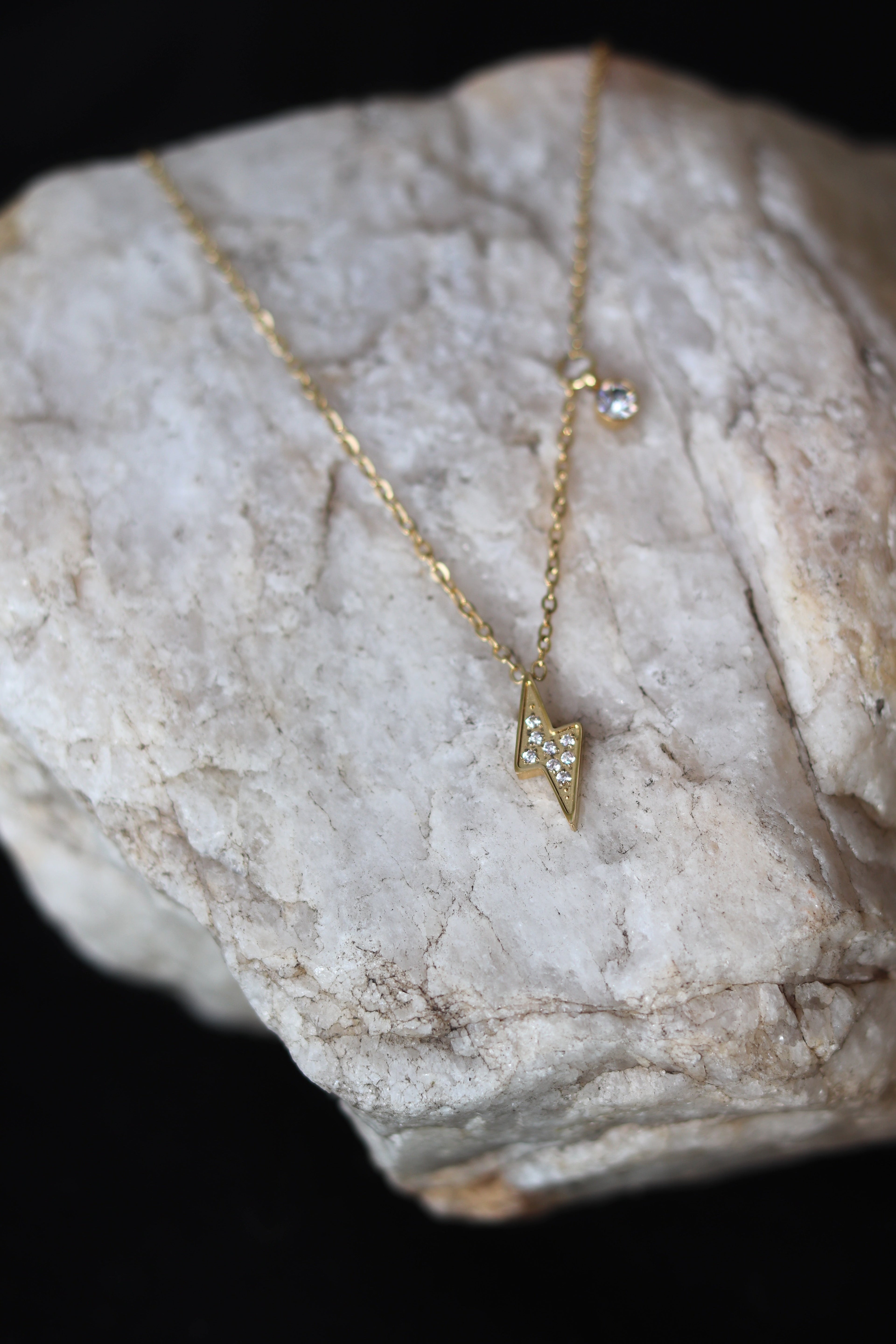 Lightning Bolt Necklace - Stainless Steel