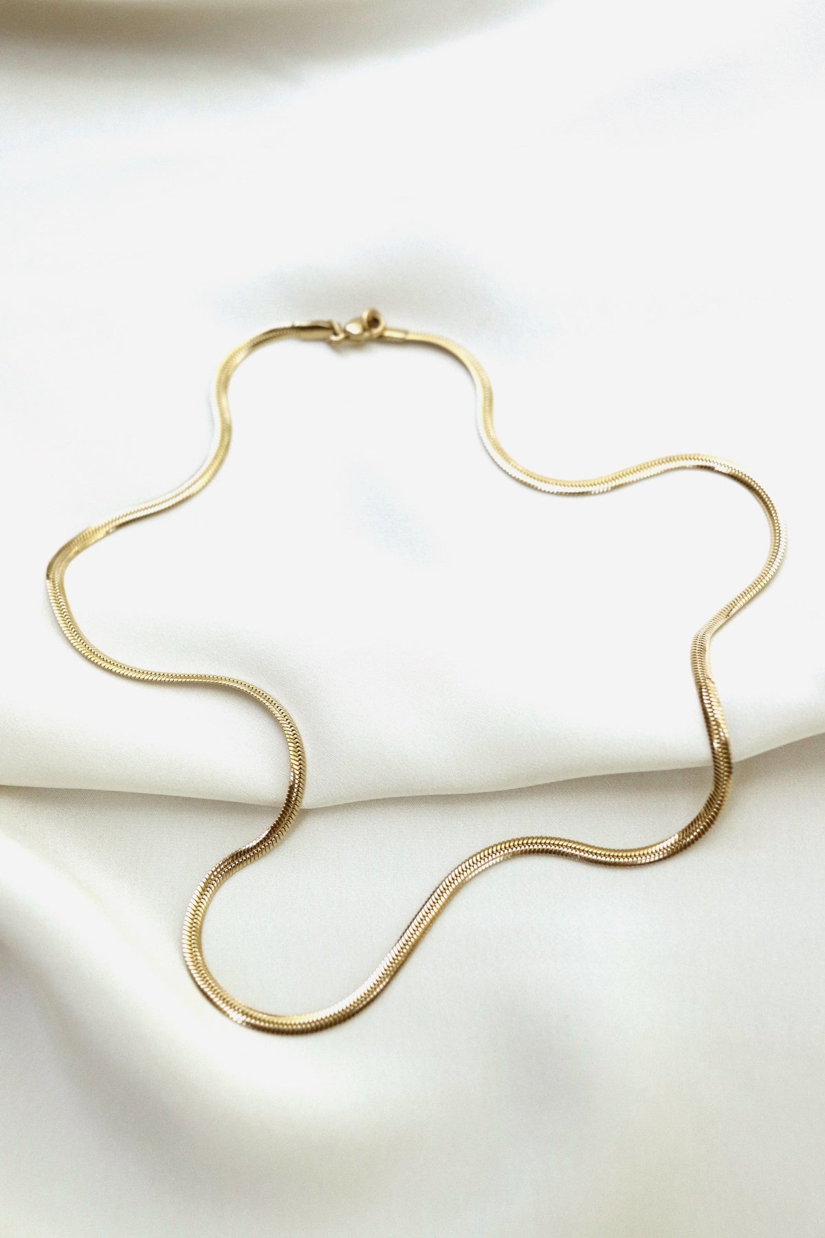 Flat Snake Chain - Gold - Stainless Steel