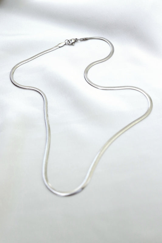 Flat Snake Chain - Silver - Stainless Steel