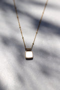 Dee Necklace – White Pendant Necklace in 18K Gold Plated Stainless Steel