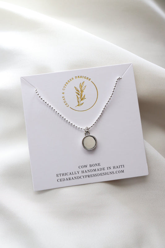 Angie Necklace - Silver Bone